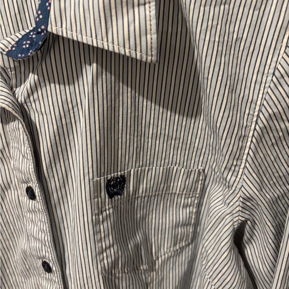 Cinch Blue and White Striped Shirt - Picture 3 of 4